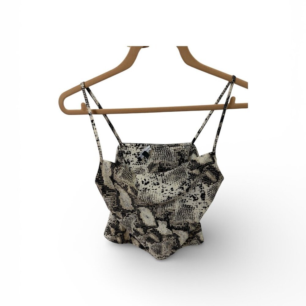 Kendall & Kylie Snakeskin Print Cami Cowl Neck Adjustable Straps Women's XS - Picture 2 of 5